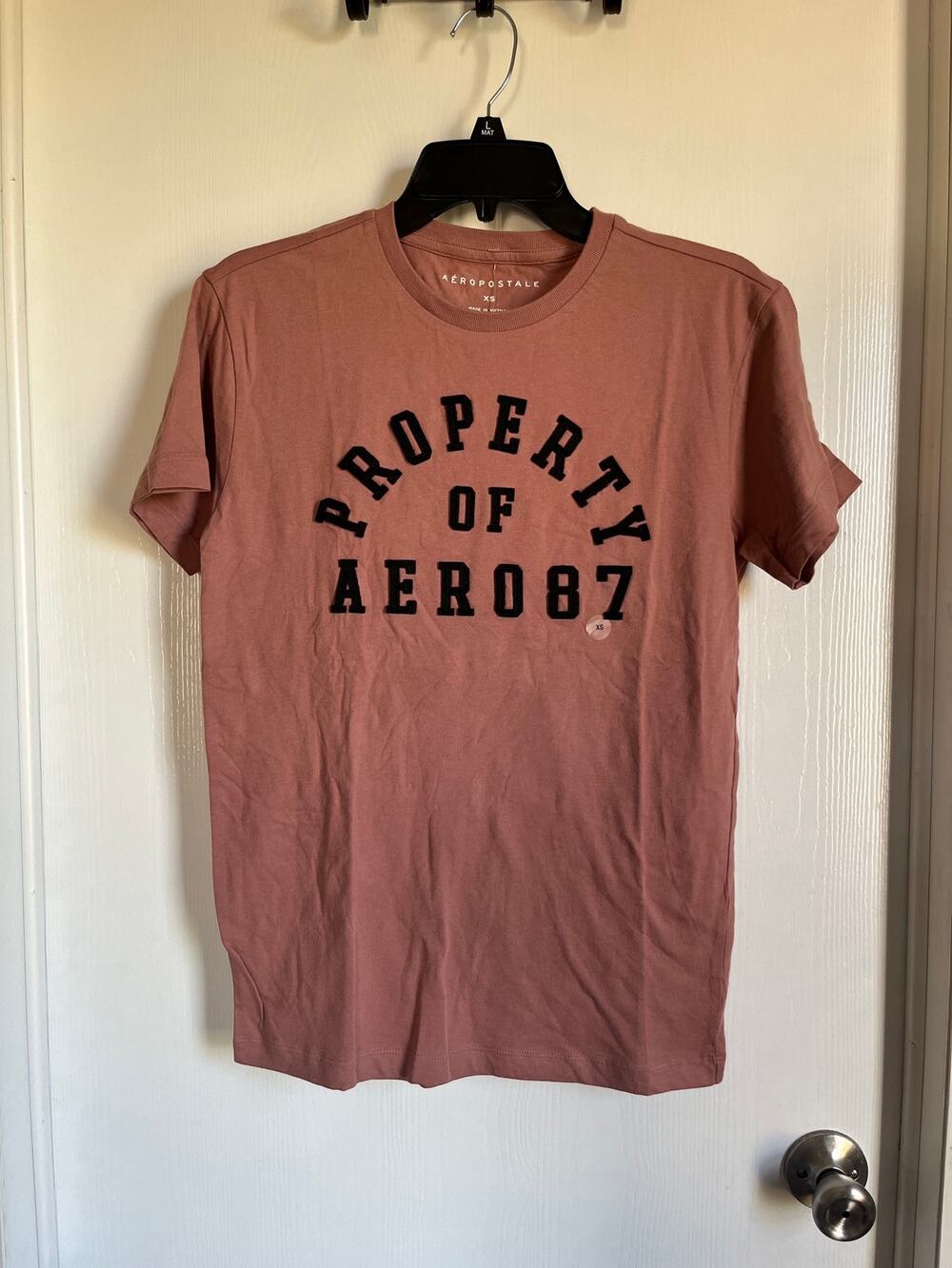 Aeropostale Men's Graphic Tees 2-Pack Size XS Dusty Rose & Slate Blue NWT